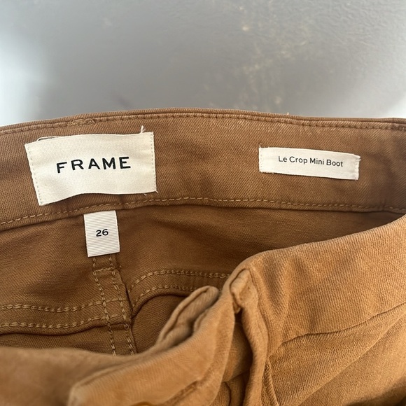 Frame Le Crop Mini Boot Cropped Mid Rise Kick Flare Semi Coated Jean Pants - Picture 8 of 9